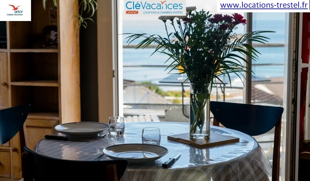 Set table facing the sea