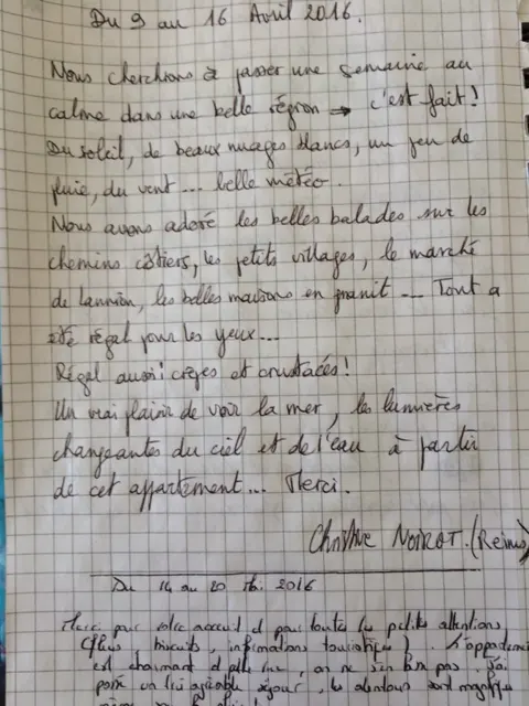 Avis manuscrit de Christine Noiret